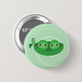 2 ERBSEN in einer SCHOTE - Knopf Button (Vorne & Hinten)