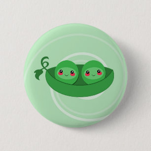 2 ERBSEN in einer SCHOTE - Knopf Button