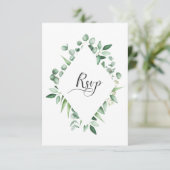 #2 Eukalyptus Envy Watercolor UAWG RSVP Karte (Stehend Vorderseite)