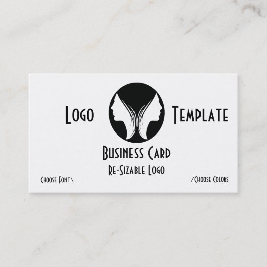 2 Faces Logo Butterfly Business Card Visitenkarte (Vorderseite)