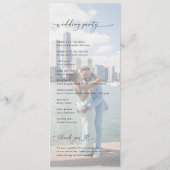 2 Fading Fotos Romantic Heart Script Chic Hochzeit Programm (Rückseite)