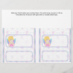 2 Fairy Birthday Custom Candy Bar Wrappers Flyer