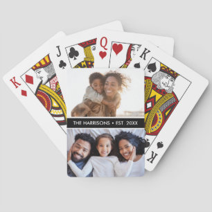 2 Familienfotos Name oder benutzerdefinierter Text Spielkarten