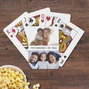 2 Familienfotos Name oder benutzerdefinierter Text Spielkarten