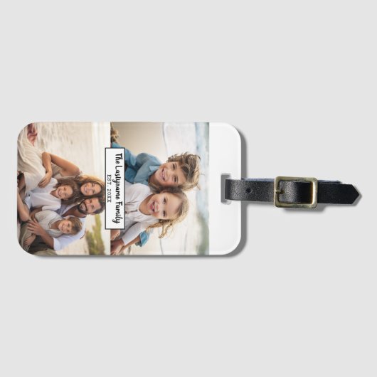 2 Familienname für FotoCollage - Horizontale Bilde Gepäckanhänger (Vorderseite (Horizontal))