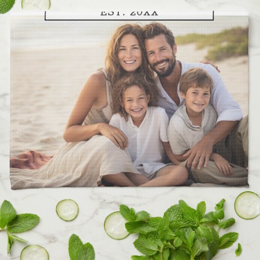 2 Familienname für FotoCollage - Horizontale Bilde Geschirrtuch (Gefaltet)