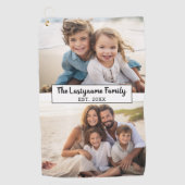 2 Familienname für FotoCollage - Horizontale Bilde Golfhandtuch (Vorderseite)