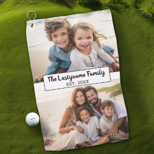 2 Familienname für FotoCollage - Horizontale Bilde Golfhandtuch