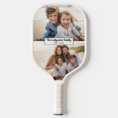 2 Familienname für FotoCollage - Horizontale Bilde Pickleball Schläger (Rückseite)