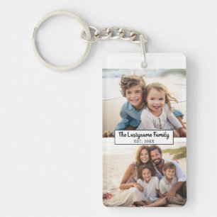 2 Familienname für FotoCollage - Horizontale Bilde Schlüsselanhänger