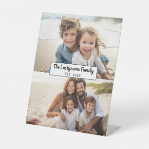 2 Familienname für FotoCollage - Horizontale Bilde Sockelschild