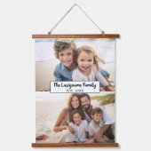 2 Familienname für FotoCollage - Horizontale Bilde Wandteppich Mit Holzrahmen (Vorderseite)