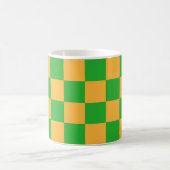 2 Farben Schachbrett-Quadrat-Muster Kaffeetasse (Mittel)