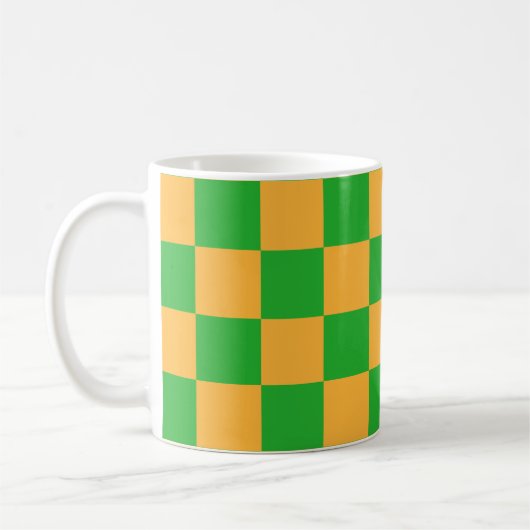 2 Farben Schachbrett-Quadrat-Muster Kaffeetasse (Links)