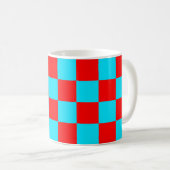 2 Farben Schachbrett-Quadrat-Muster Kaffeetasse (VorderseiteRechts)