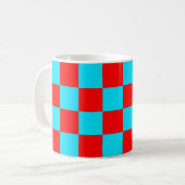 2 Farben Schachbrett-Quadrat-Muster Kaffeetasse (Vorderseite Links)