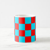 2 Farben Schachbrett-Quadrat-Muster Kaffeetasse (Mittel)