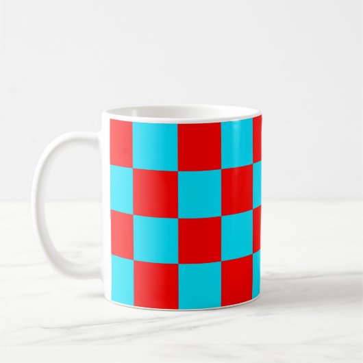 2 Farben Schachbrett-Quadrat-Muster Kaffeetasse (Links)