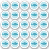 2-farbiger Fischaufkleber zur Wahl des Mahls Aufkleber (Vorderseite)