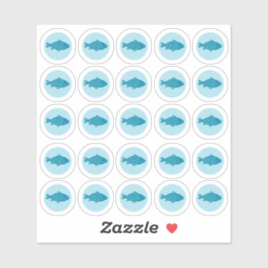 2-farbiger Fischaufkleber zur Wahl des Mahls Aufkleber (Blatt)