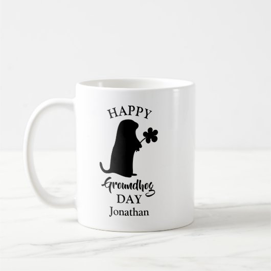 2. Februar | Happy Groundhog Day Personalisiert Na Kaffeetasse (Links)