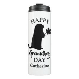 2. Februar | Happy Groundhog Day Personalisiert Na Thermosbecher