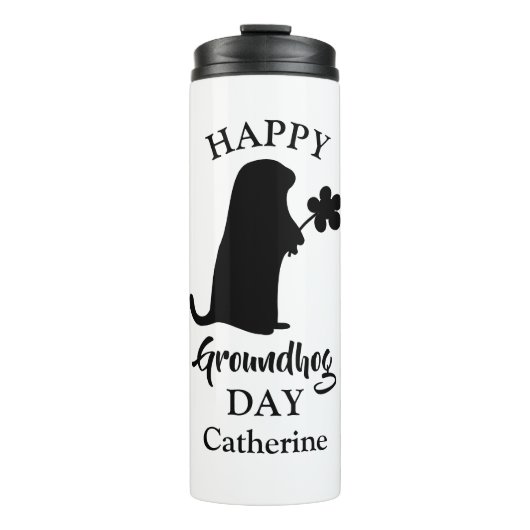 2. Februar | Happy Groundhog Day Personalisiert Na Thermosbecher (Vorderseite)