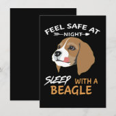 2 Feel Safe At Night Sleep With A Beagle Einladung (Vorne/Hinten)