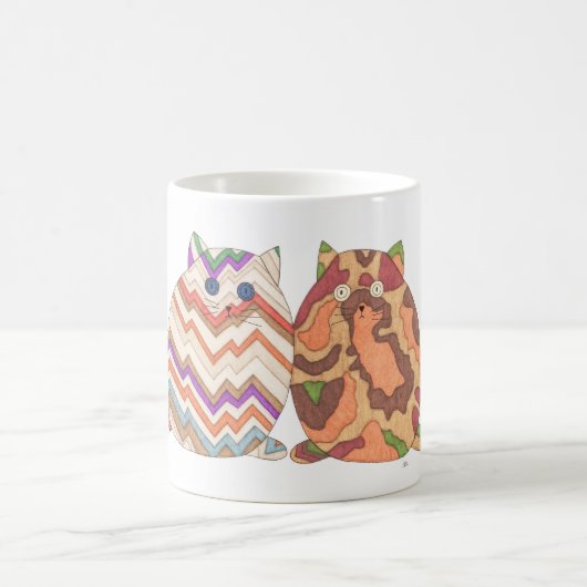 2 Fett Katzen #1 Tasse (Mittel)