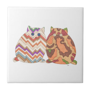 2 Fett Katzen #1 Tile Fliese