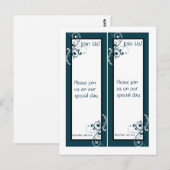2 Filigree Navy/White Wedding Lesezeichen Postkarte (Vorne/Hinten)