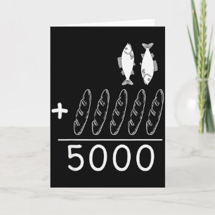 2 Fische 5 Brote Jesus speist die 5000 christliche Karte