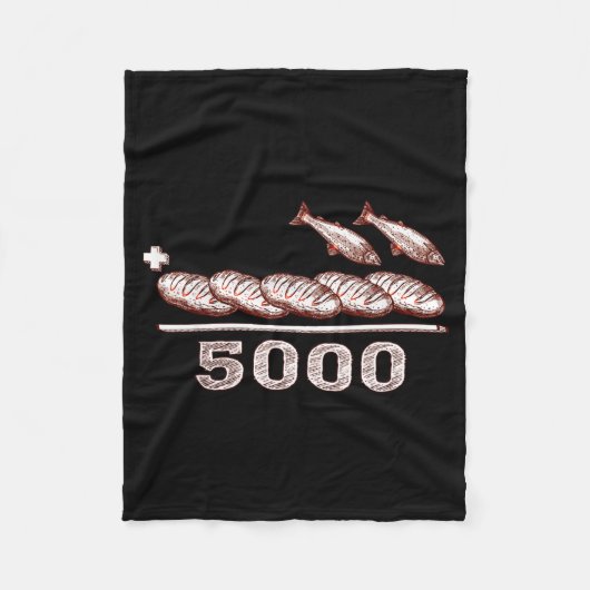 2 Fishes 5 Breads Jesus Feeds The 5000 Christian B Fleecedecke (Vorderseite)