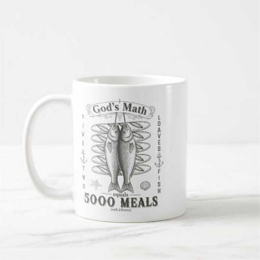 2 Fishes 5 Breads Jesus Feeds The 5000 Christian B Kaffeetasse (Links)