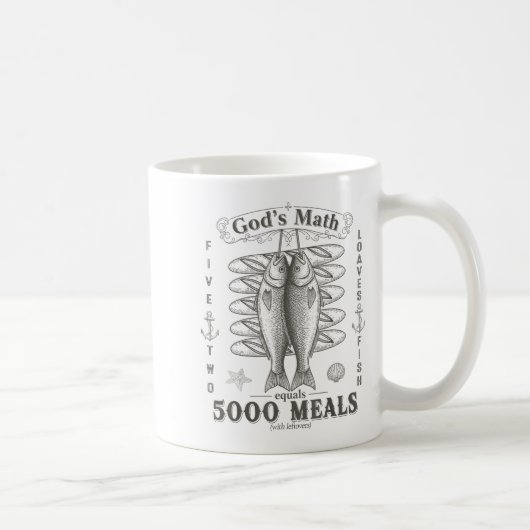 2 Fishes 5 Breads Jesus Feeds The 5000 Christian B Kaffeetasse (Rechts)