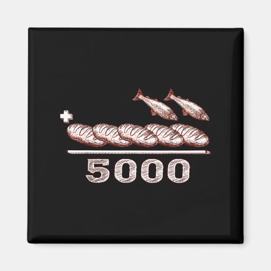 2 Fishes 5 Breads Jesus Feeds The 5000 Christian B Magnet (Vorne)