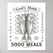 2 Fishes 5 Breads Jesus Feeds The 5000 Christian B Poster (Vorne)