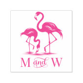 2 Flamingos Couple Wedding 2 Initial Monogram Permastempel (Design)