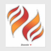 2 Flammenzungen (nach verlassen) Aufkleber (Blatt)