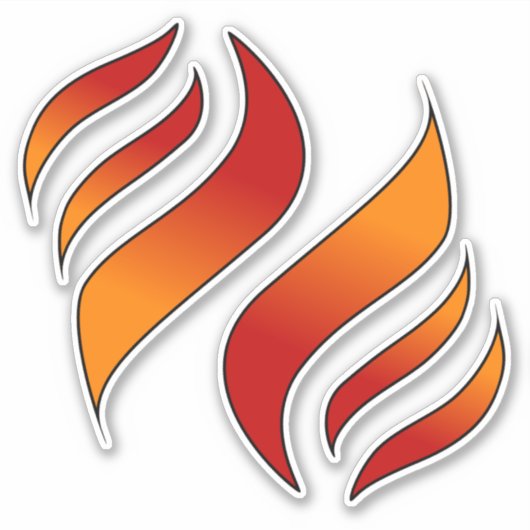 2 Flammenzungen (nach verlassen) Aufkleber (Vorderseite)