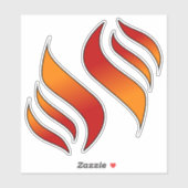 2 Flammenzungen (rechts) Aufkleber (Blatt)