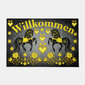 2 Folk Friesian, gold/silber Willkommen, willkomme Fußmatte (Vorderseite)