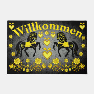 2 Folk Friesian, gold/silber Willkommen, willkomme Fußmatte