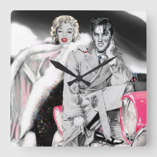 2 For The Road Quadratische Wanduhr (Vorderseite)