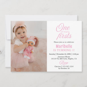 2 Foto 1. Geburtstag Mädchen Niedlich Einer von vi Einladung