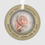 2 Foto 1 Weihnachten als Großeltern Schwarz & Gold Ornament (Rückseite)