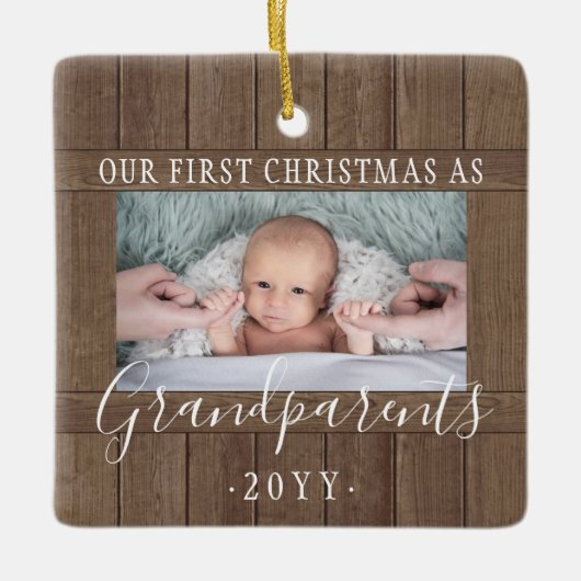 2 Foto 1. Weihnachten Großeltern Rustikale Imitate Keramikornament (Vorderseite)