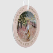 2 Foto 1. Weihnachten Verlobt Blush Pink und Gold Ornament (Vorderseite)