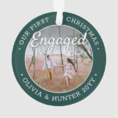 2 Foto 1. Weihnachten Verlobt Elegant Grün Weiß Ornament (Rückseite)