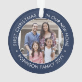 2 Foto 1 Weihnachtsbaum Navy Blue White Ornament (Rückseite)